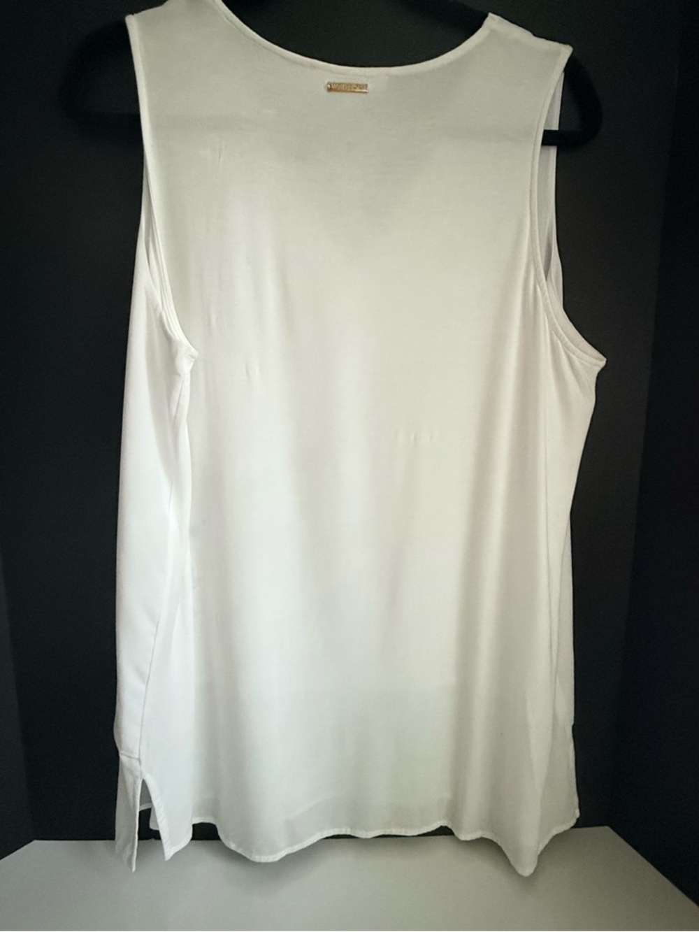 Michael Kors White V-Neck Layered Sleeveless Camisole - Picture 3 of 4